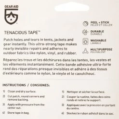 Gear Aid Tenacious Tape Repair Tape Black Nylon 3in X 20in