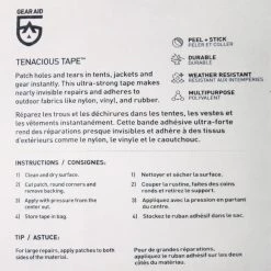 Gear Aid Tenacious Tape Repair Tape Gray Ripstop 3in X 20in