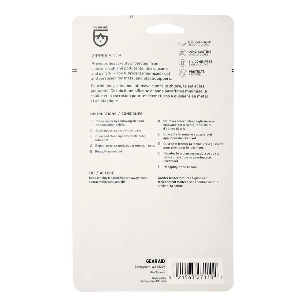Gear Aid Zipper Lubricant Stick 0.5oz 3 Gear Aid Zipper Lubricant Stick 0.5oz