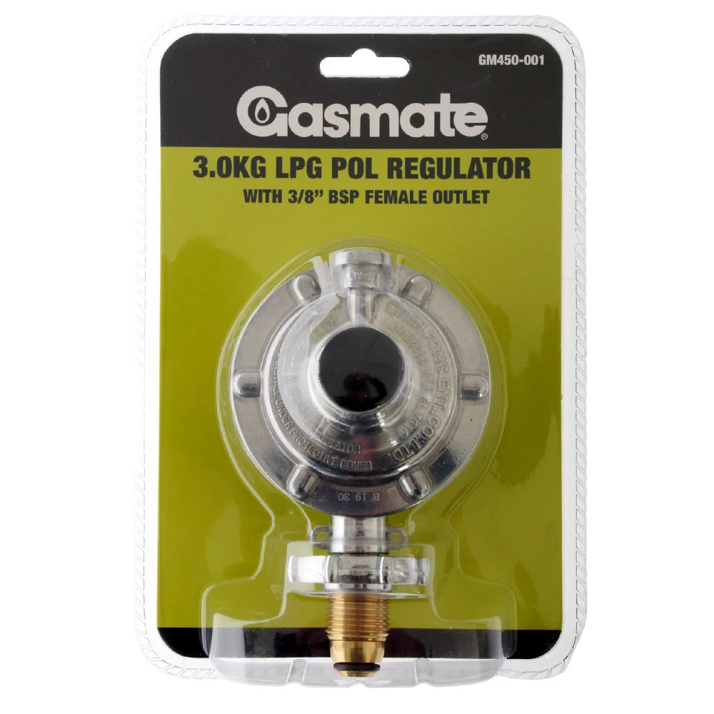 Gasmate 3kg LPG POL Regulator R3.00-P-42 3 Gasmate 3kg LPG POL Regulator R3.00-P-42