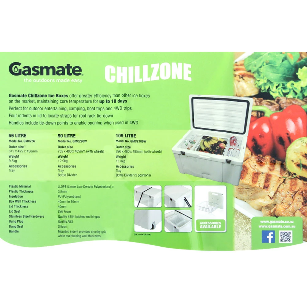Gasmate Chillzone Ice Box Chilly Bin 56L 3 Gasmate Chillzone Ice Box Chilly Bin 56L - Image 2