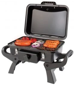 Gasmate Adventurer Deluxe 1-Burner Portable BBQ Black -Deals Gasmate Store bq1077 adventurer 201bnr 20open 20food sml