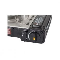 Gasmate Travelmate II Deluxe Twin Stove With Hotplate -Deals Gasmate Store cs603 gasmate double butane stove gasmatesml3